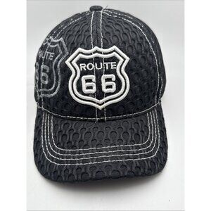 Real Time Route 66 Hat Cap Adult Adjustable Black Casual Dadcore Embroidered G75